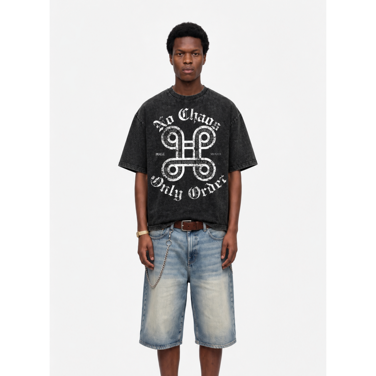 Snow Washed Oversized Cotton T-Shirt