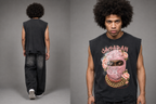 Jagaban Snow Washed Raw-Hem Tank Top