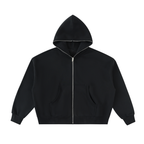 Heavyweight Cropped Full-Zip Streetwear Hoodie