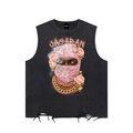 Jagaban Snow Washed Raw-Hem Tank Top