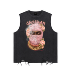 Jagaban Snow Washed Raw-Hem Tank Top