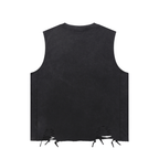 Jagaban Snow Washed Raw-Hem Tank Top
