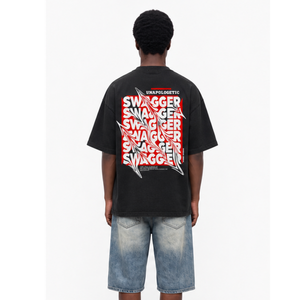 "Unapologetic Swagger" Heavyweight Graphic Tee (Black)
