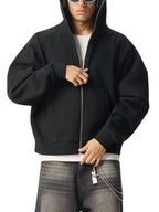 Heavyweight Cropped Full-Zip Streetwear Hoodie