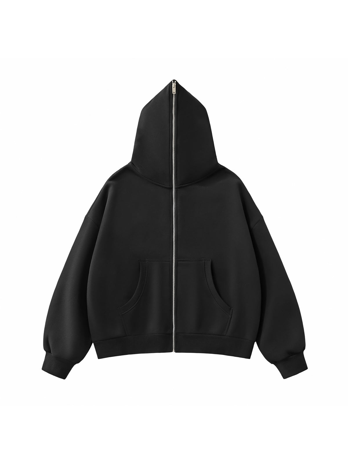 Heavyweight Cropped Full-Zip Streetwear Hoodie