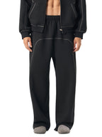 Contrast-Stitched Fleece Sweatpants